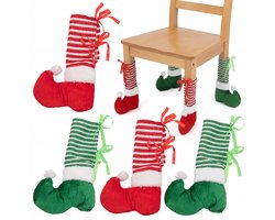 Kerstdecoratie Stoelpoot Sokken - Elf Poten - 4 Stuks