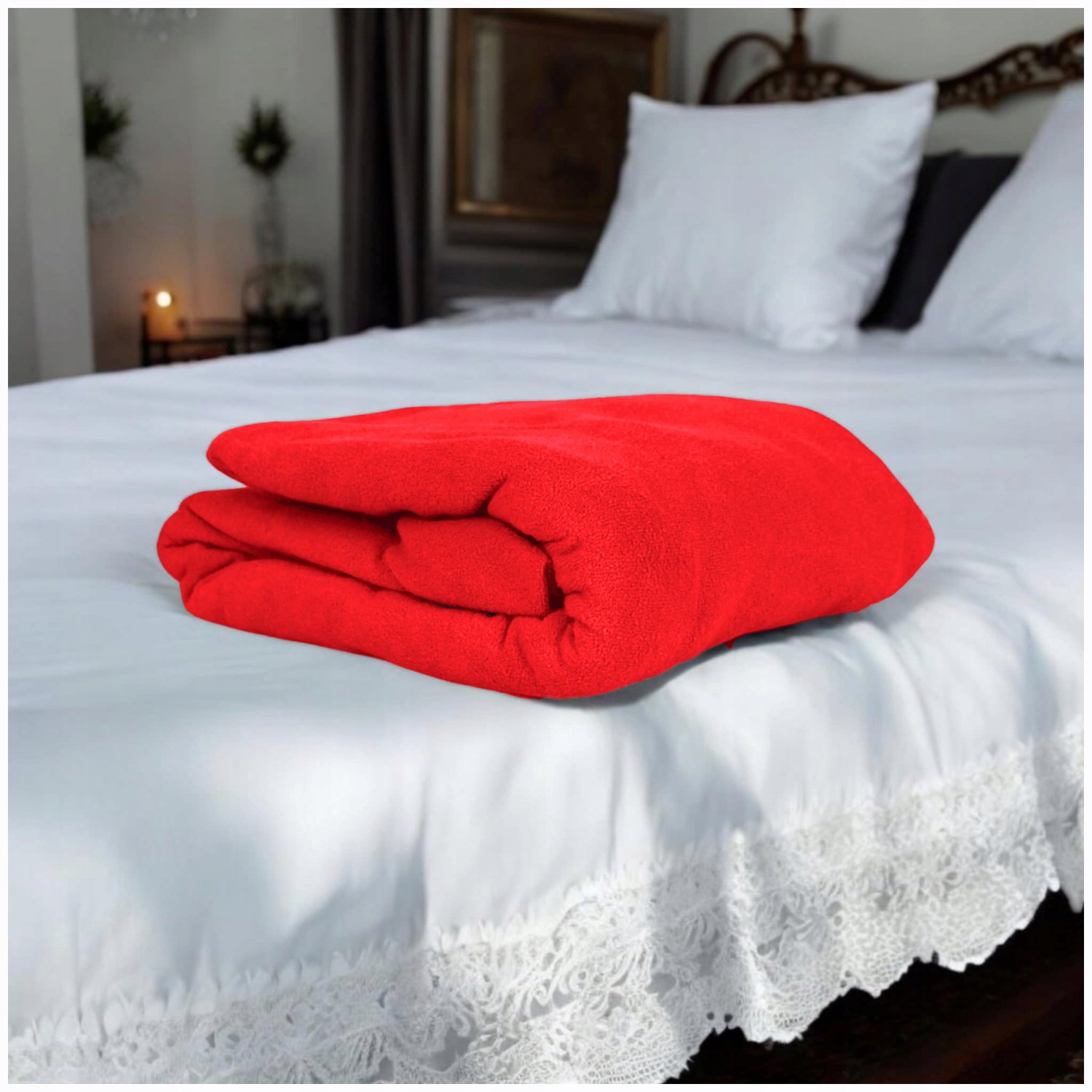 Kam-Pol Jersey Hoeslaken met Elastiek 90x200 cm - Rood