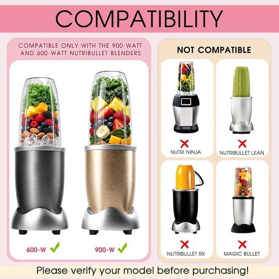 Reserveonderdelen 940 ml voor blender, compatibel met NutriBullet - ShopVlot — afbeelding 2