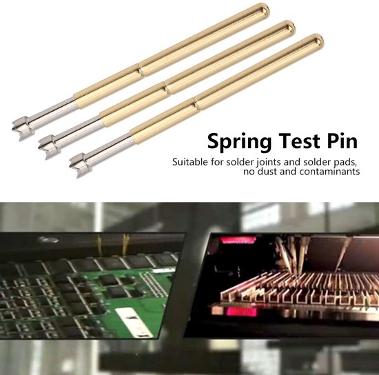 100 stuks P125Q veersonde testpennen 4 klauw messing veerbelaste contactsondes 2 mm nauwkeurig bewerkte hardware-instrumenten voor PCB-testen elektronica reparatie soldeerv — afbeelding 3