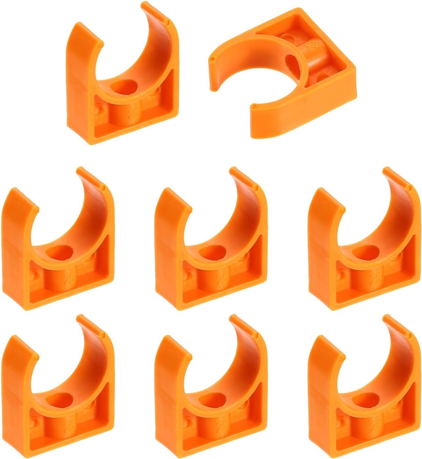 8 Stuks PVC Water Slang Bevestigingen, U-vormige Fixaties voor Irrigatie, Geschikt voor 25mm OD Buizen, Tuinaccessoires, Slanghouders, Oranje