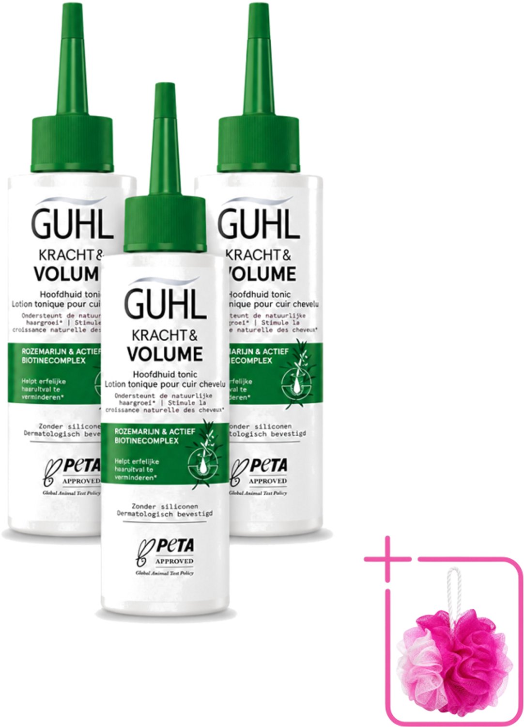 3 x Guhl – Scalp Tonic – Kracht & Volume – 125 ml - Bulkverpakking - Haaruitval - Douchemop - Haargroei