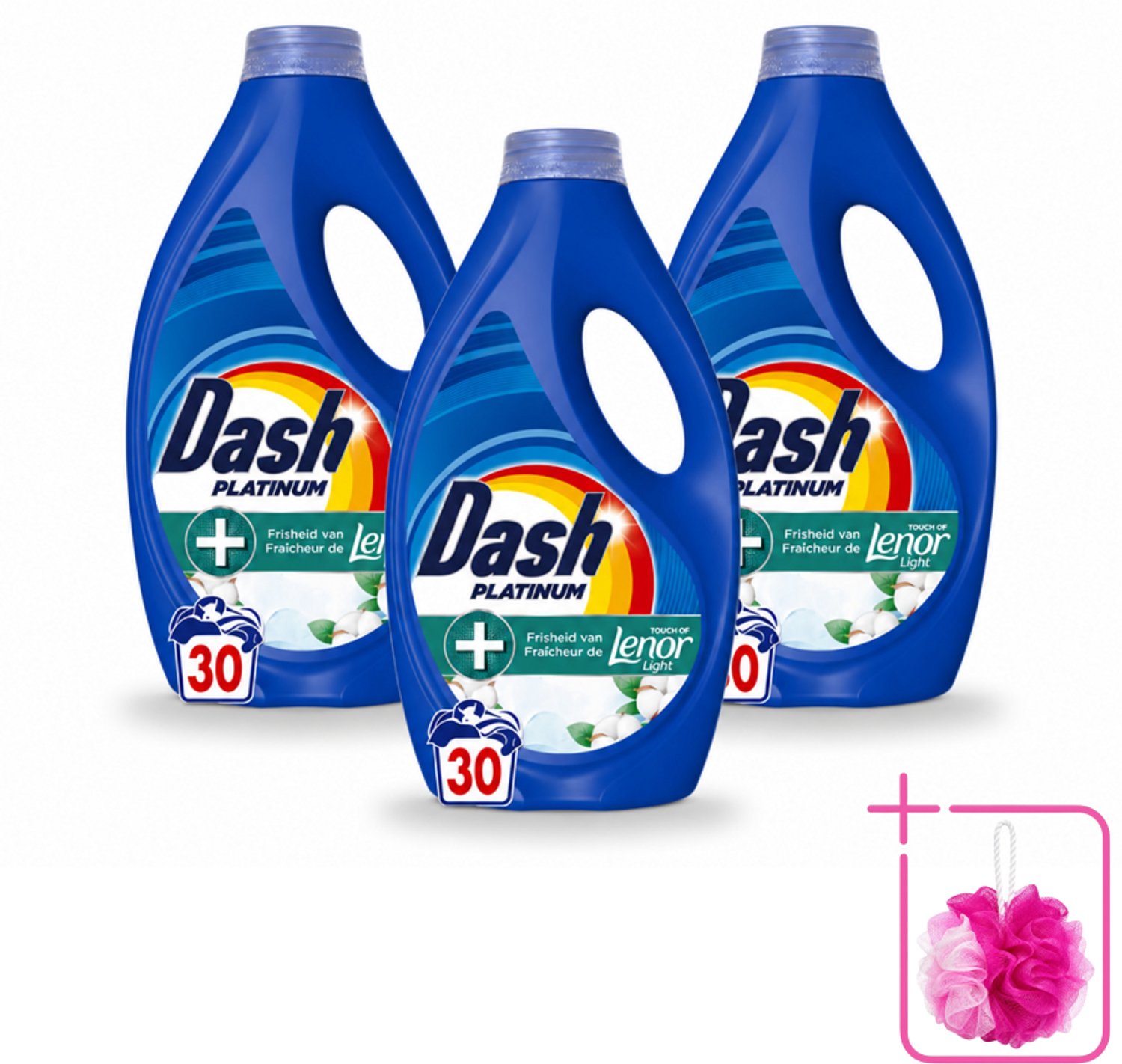 3 x Dash – Wasmiddel – Katoen Fris – 1350 ml - Bulkverpakking - Wasmiddel - Douchemop - Vlekverwijdering