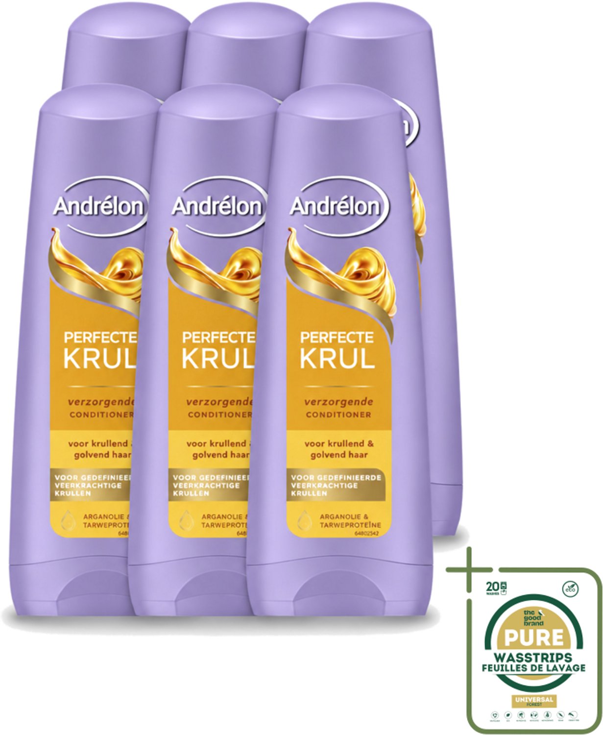 6 x Andrélon – Conditioner – Perfecte Krul – 200 ml - Wasstrips - Krullen Verzorgen - Krullen Pluisvrij - Krullen Zacht - Krullen Flexibel - Krullen Gedefinieerd