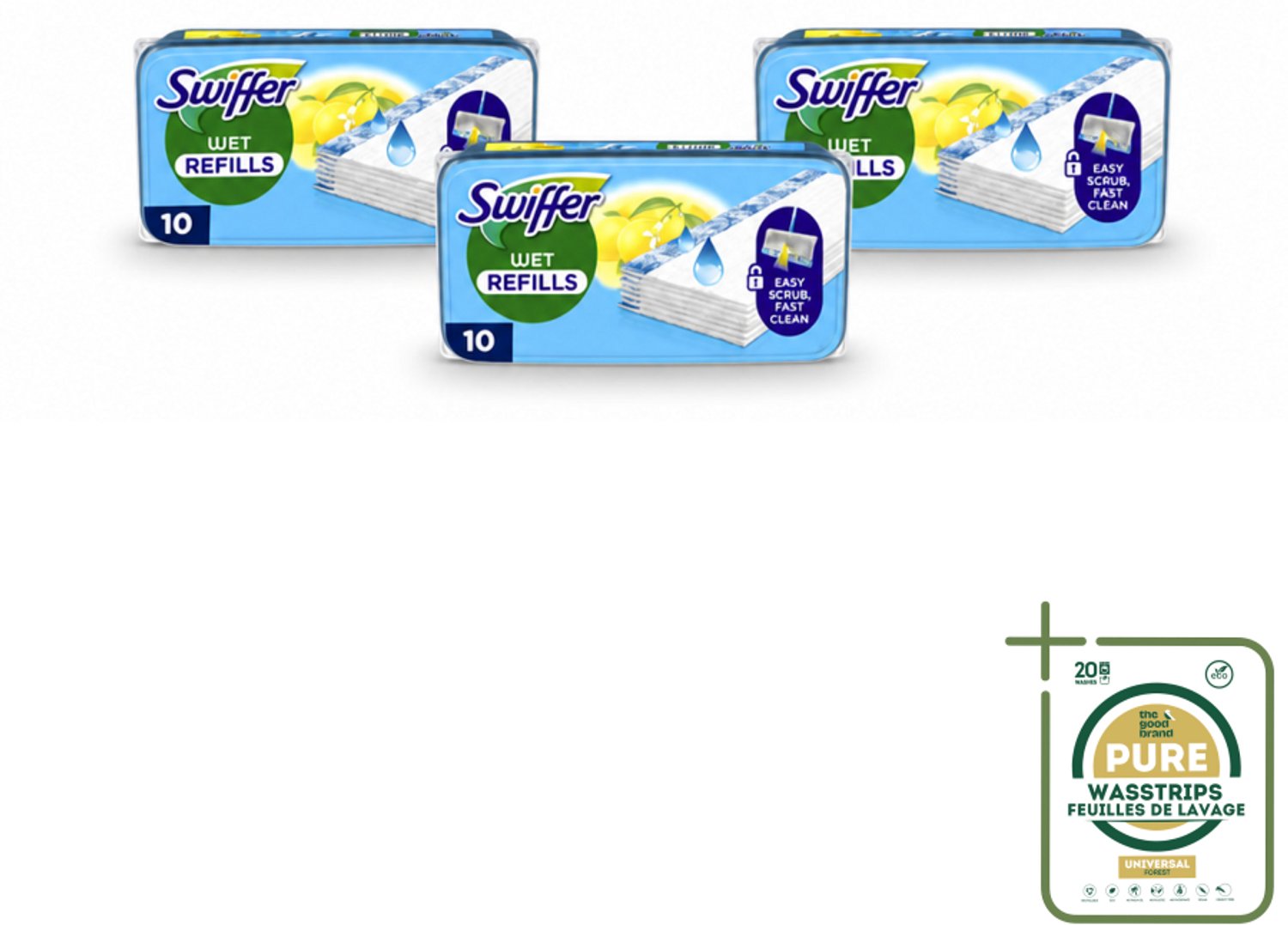 3 x Swiffer - Vloerdoekjes – Citrus Fresh – 10 doekjes - Wasstrips - Vloerdoekjes - Schoonmaken - Dweilen - Vloerdoekjes Navullingen - Citroengeur