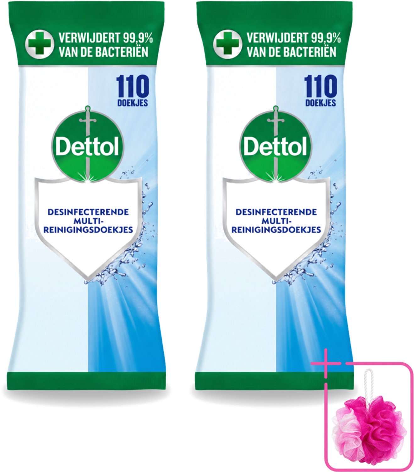 2 x Dettol - Reinigingsdoekjes - Extra Grootverpakking - Gezinshygiëne - 110 Doekjes - Bulkverpakking - Hygiëne - Reinigingsdoekjes