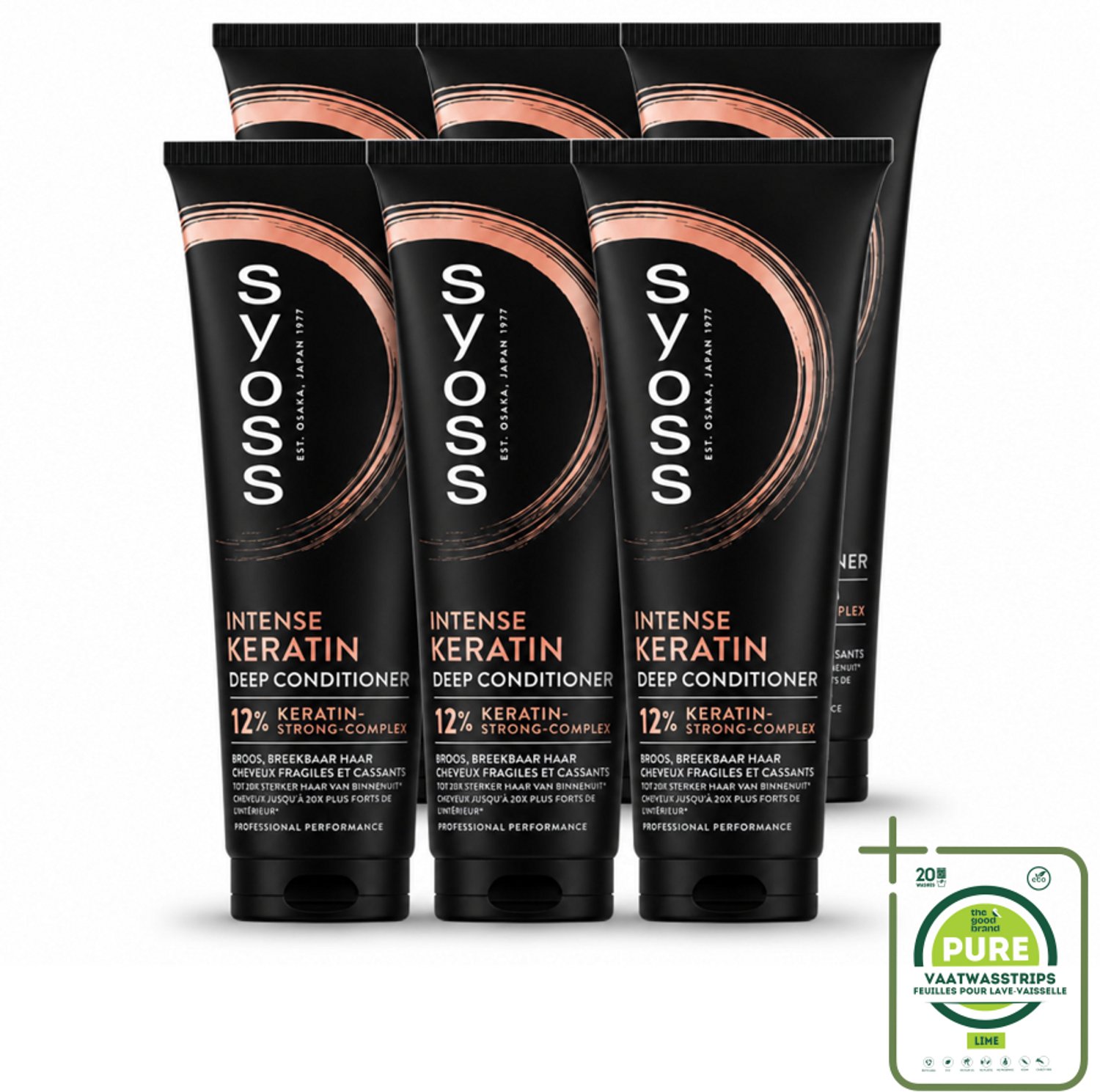 6 x Syoss - Keratin Conditioner - 250 ml - Grootverpakking - Vaatwasstrips - Keratine Conditioner - Krachtig Haar - Gezond Haar - Haar Herstellen - Haar Verzorgen