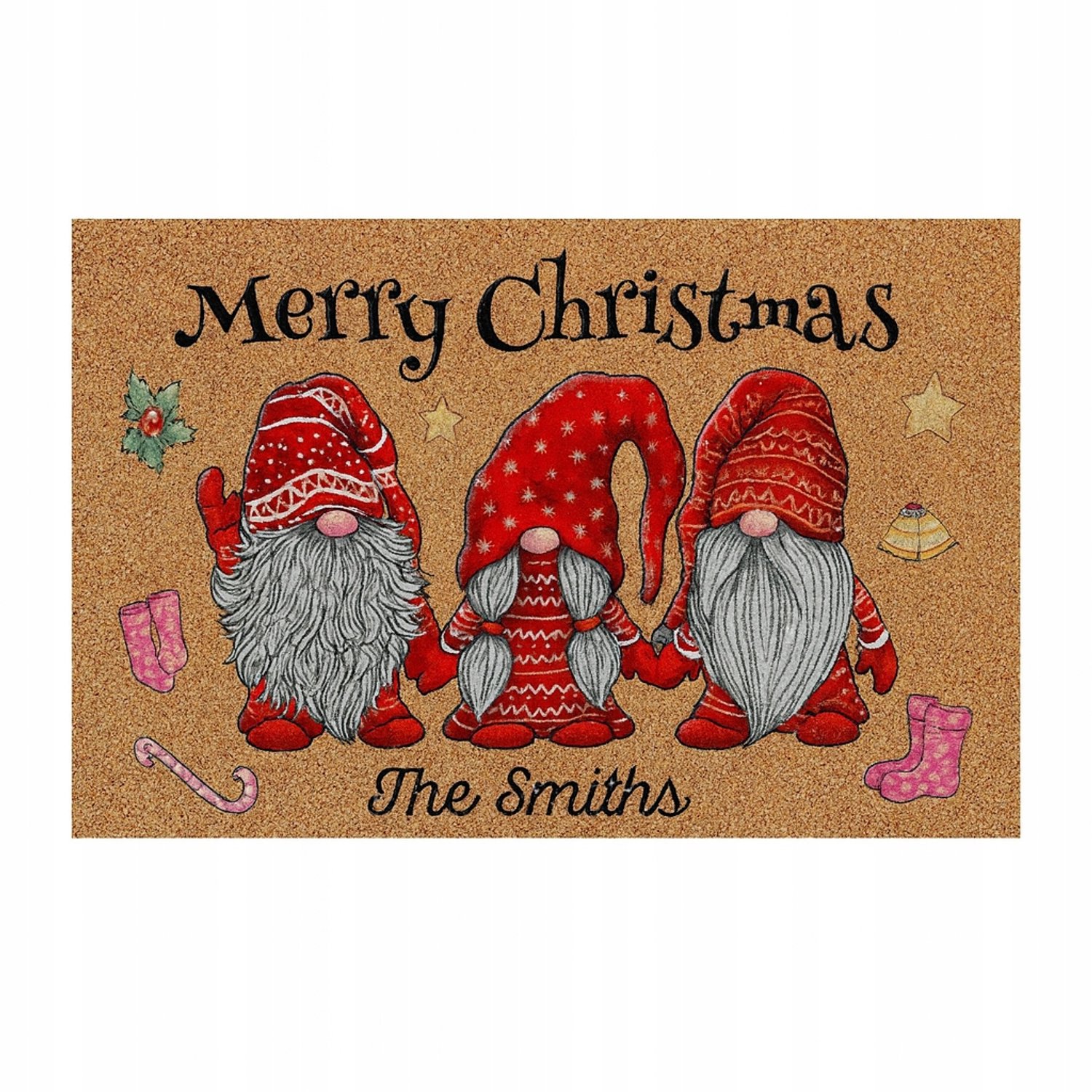 Kerst deurmat - Buitenmat met kerstprint - 60x40cm