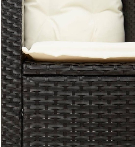 Relax tuinstoel met kussen van zwart polyrotan, tuinstoel, tuinstoel, relax-tuinstoel-366317 — afbeelding 4