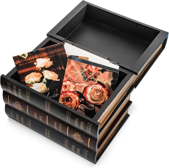 Dozen Houten Antieke Boek Decoraties Vintage Boek Opbergdoos - Hamlet — afbeelding 5