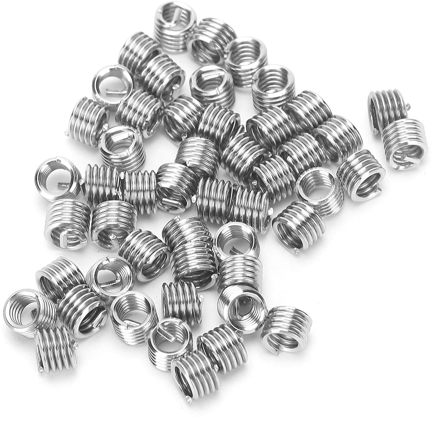 Annadue Draadinzetstuk, 50 Stuks Schroefbus met Schroefdraad, Reparatiebeschermingsgereedschap, 10‑24x1.5D Amerikaanse Eenheden, Inzetstuk met Schroefdraad voor Reparatie van Metalen Automotordraad