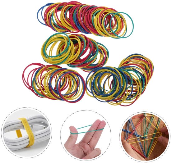 300 Stuks Oversized Gekleurde Rubberen Elastische Banden met Schokdemping Rekbare Bevestigingsbanden voor Industriële Toepassingen Organisatie Verpakking — afbeelding 4