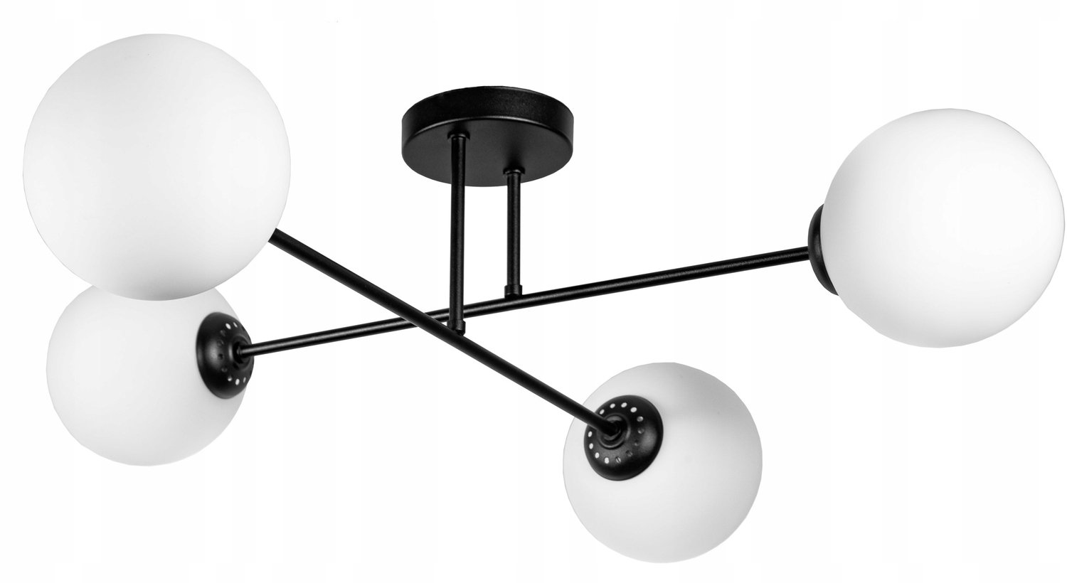 Stijlvolle Loft Plafondlamp met 4xE27 Fitting - Zwart/Wit