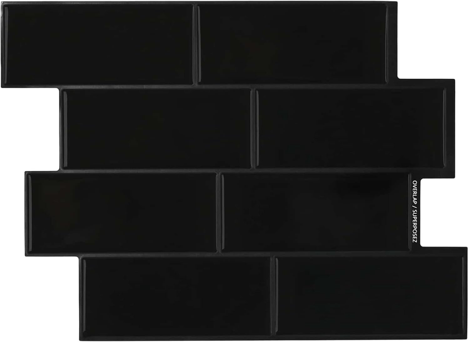 Metrotegels 20 stuks zwart zelfklevend 29 x 21 cm