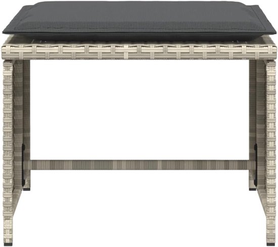 Poly rattan weerbestendig met voetensteun lichtgrijs — afbeelding 5