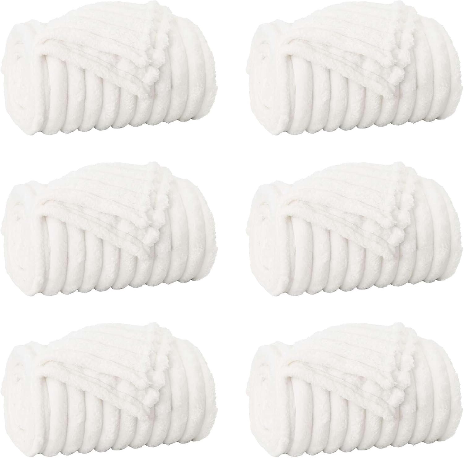Fleece dekens 6 stuks wit 200x150 cm