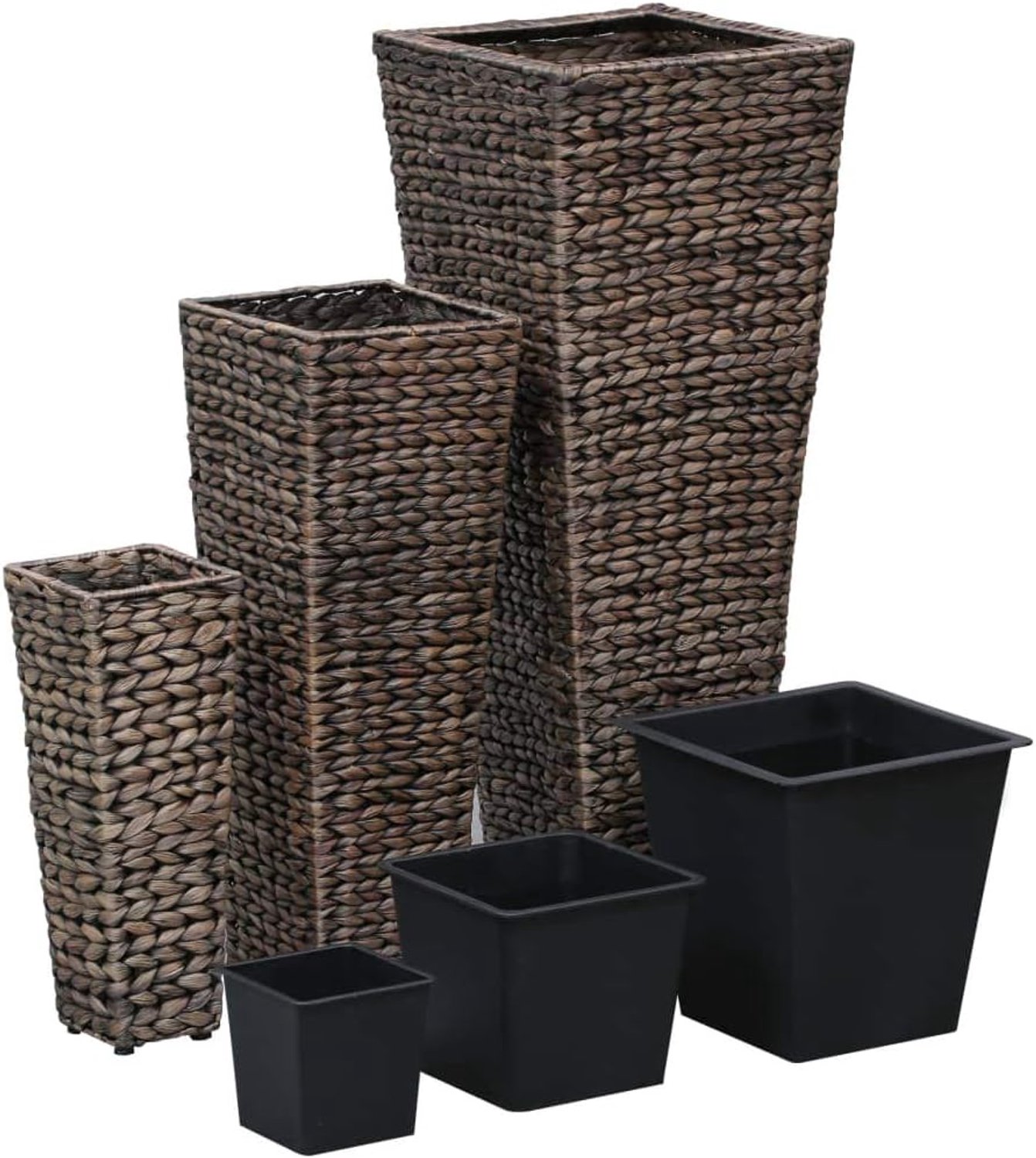 Verhoogd Bed, Tuinplanter Outdoor Bloempot Verhoogd Bed voor Groenten, Planten, Bloemen en Kruiden 3 Stuks Waterhyacint Donkerbruin