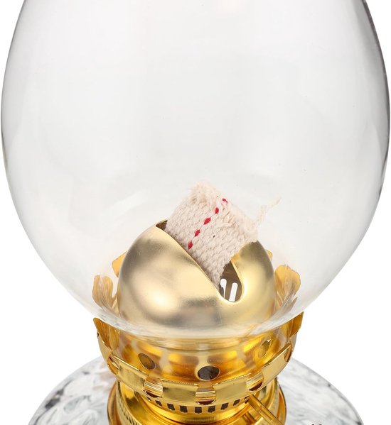 Vintage Glazen Kerosine Lamp met Verstelbare Lont Retro Olielamp voor Binnen Sfeervolle Campinglamp voor Woonkamer Hotel — afbeelding 3