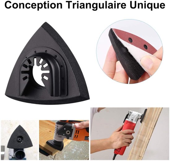 4 stuks schuurpads voor polijstgereedschap, schuurschijf voor driehoekige schuurmachine, multi-gereedschap, accessoires compatibel met Worx, Makita, Dewalt, Bosch — afbeelding 5