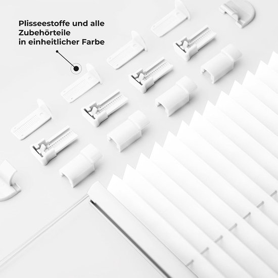 Sonello Plisségordijn Klemmfix zonder boren 25cm x 100cm Wit rolgordijnen met klembeugel Plissé voor raam/deur geplooide met klemmen ondoorzichtig voor inkijkbescherming zonwering rolgordijn — afbeelding 3
