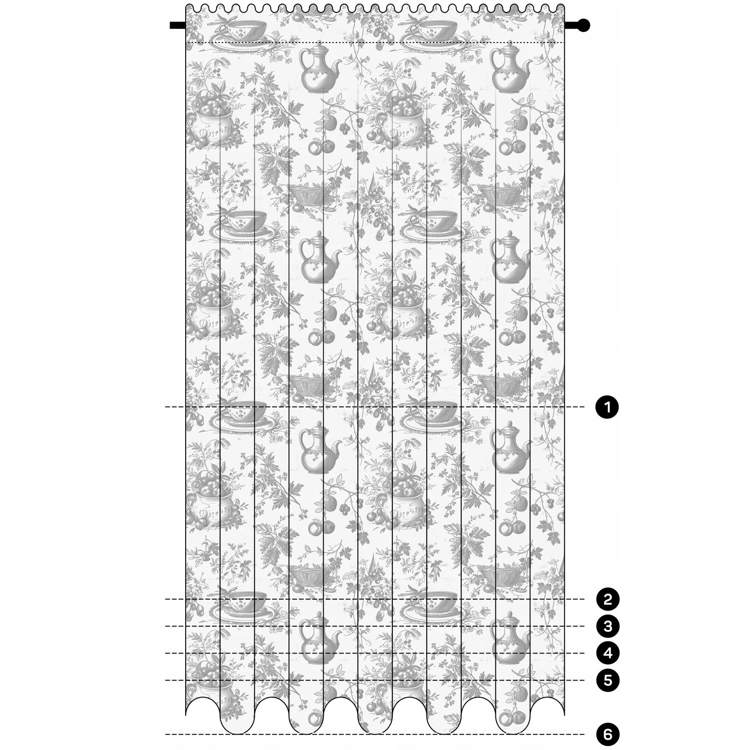Kant-en-klare Gordijn 140x230cm - Klassiek Bloemmotief, Roomdivider