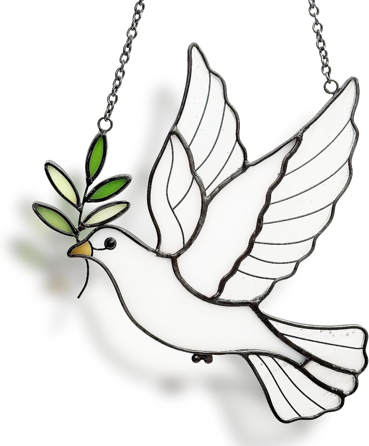 Witte duif Suncatcher Christelijke geschenken voor vrouwen, kerst ornament voor duif minnaar cadeau