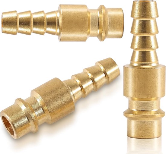 Set van 4 gecomprimeerde lucht koppelingen 8 mm, messing pluggen en accessoires voor snelle luchtverbindingen — afbeelding 5