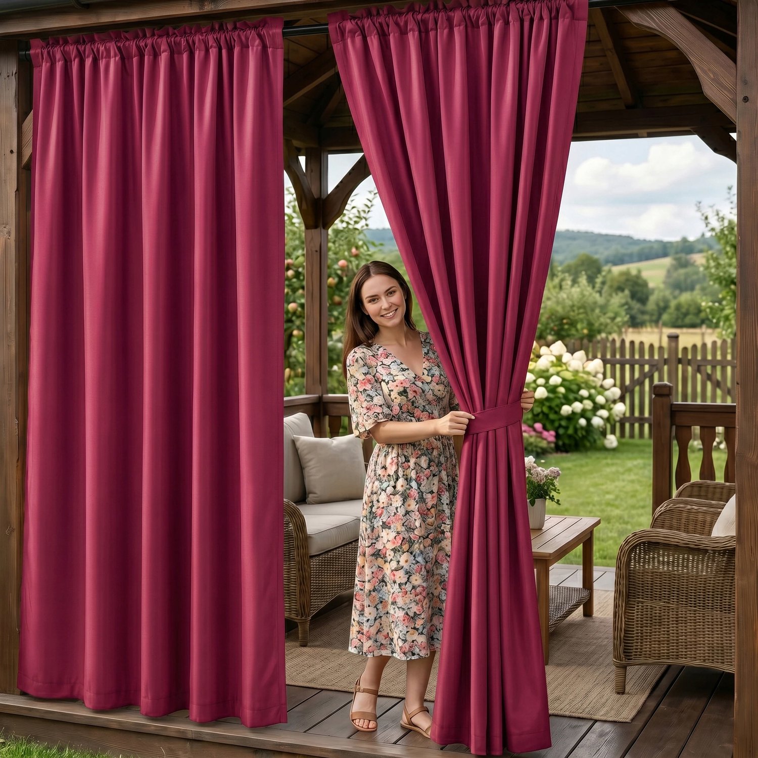 Waterdicht Gordijn voor Terras Bordeaux 155x200 cm - UV Bescherming