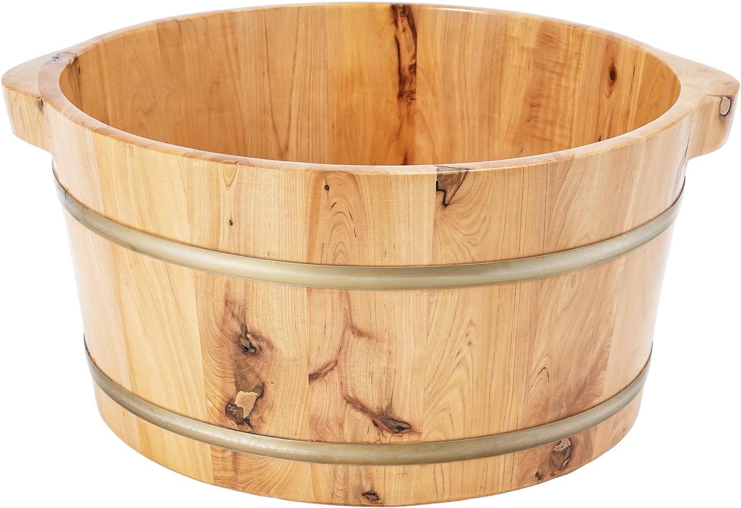 Houten voetbad cipressenhout 36,5x18cm, voetenbad emmer, houtkleur