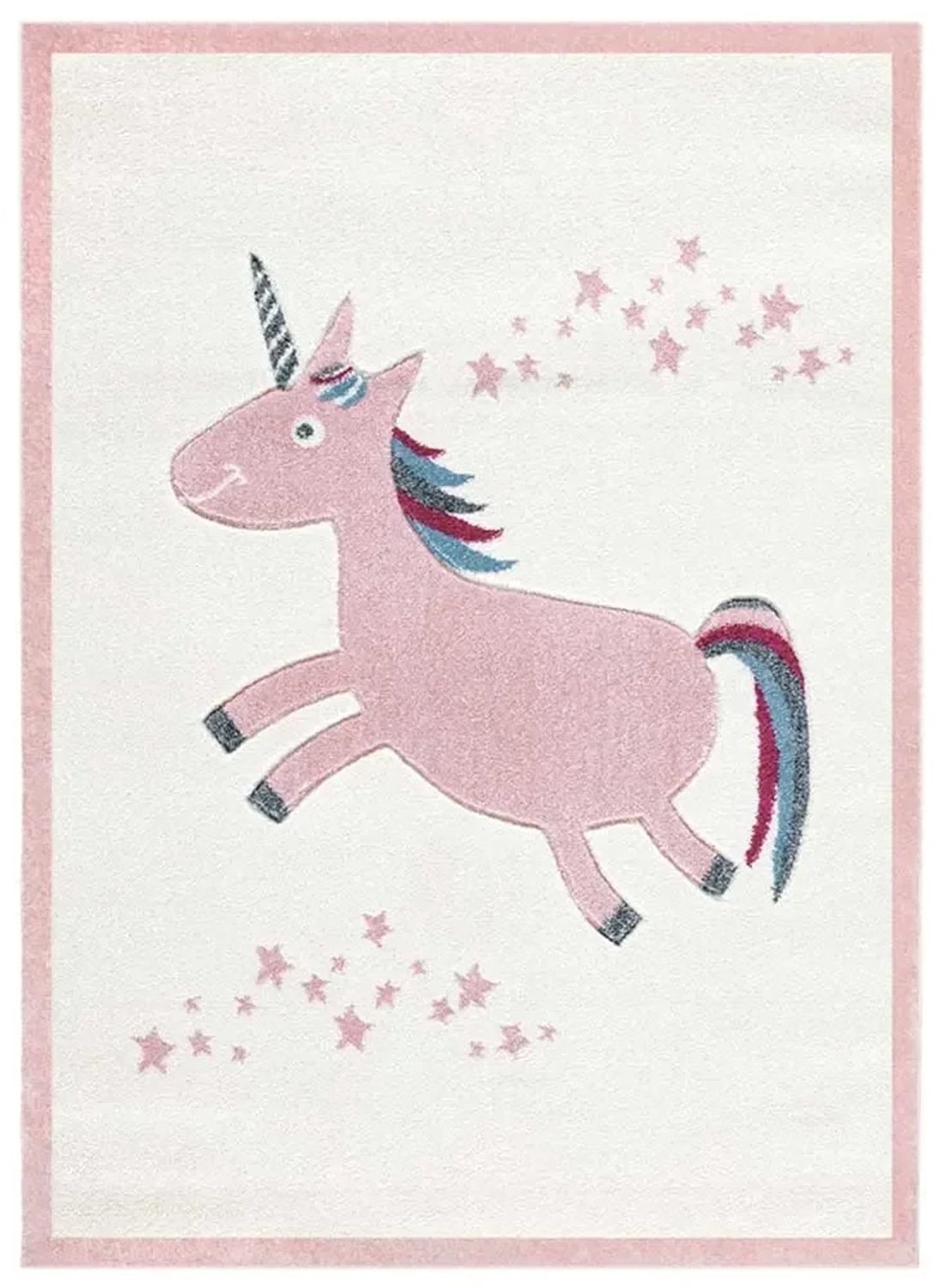 Livone kindertapijt eenhoorn roze crème 120 x 180 cm