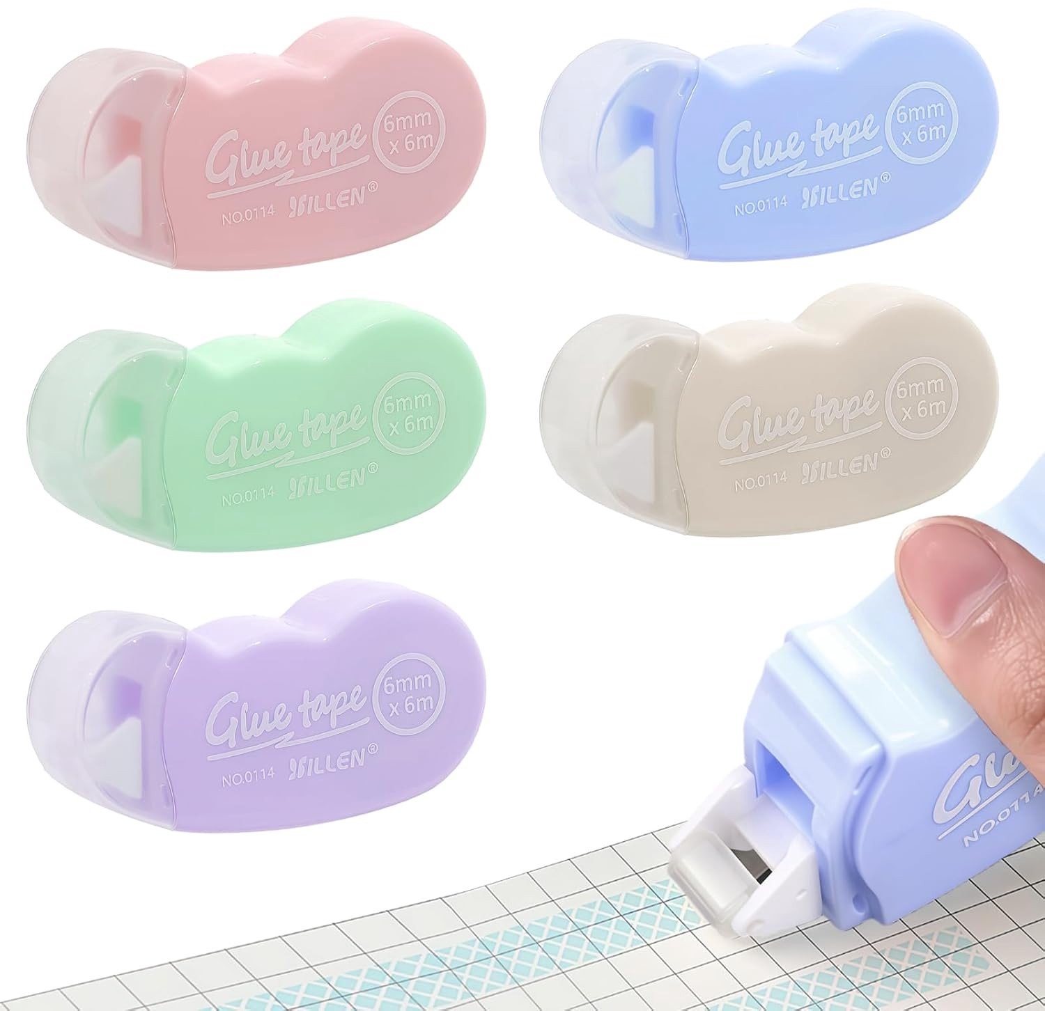 Dubbelzijdige Lijmtape Set van 5 Rollen, 6m x 6mm - Ideaal voor Scrapbooking, Cadeauverpakking en Fotoalbums, Schoon en Draagbaar