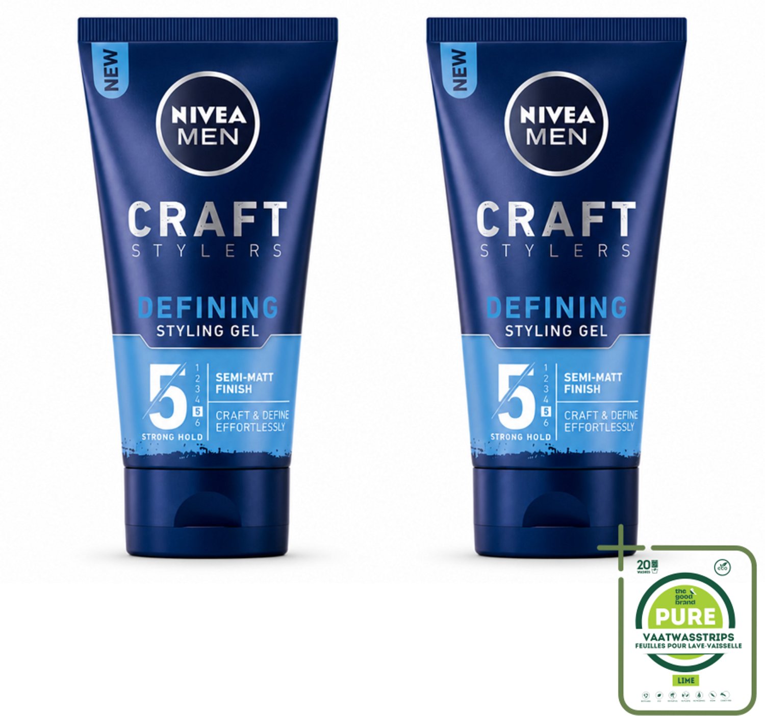 2 x NIVEA MEN - Styling Gel - Matte Finish - 150 ml - Grootverpakking - Vaatwasstrips - Haarkleur - Haartypen - Haartypen - Haartypen - Haartypen