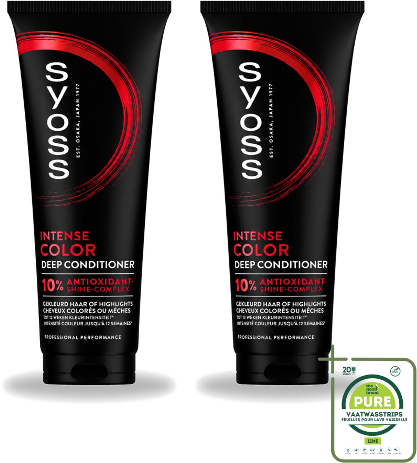 2 x Syoss - Intense Color - Deep Conditioner - Kleurbehoud tot 12 Weken - 250 ml - Grootverpakking - Vaatwasstrips - Kleurbehoud - Gekleurd Haar - Glans - Haarkleur - Haarkleur Behoud