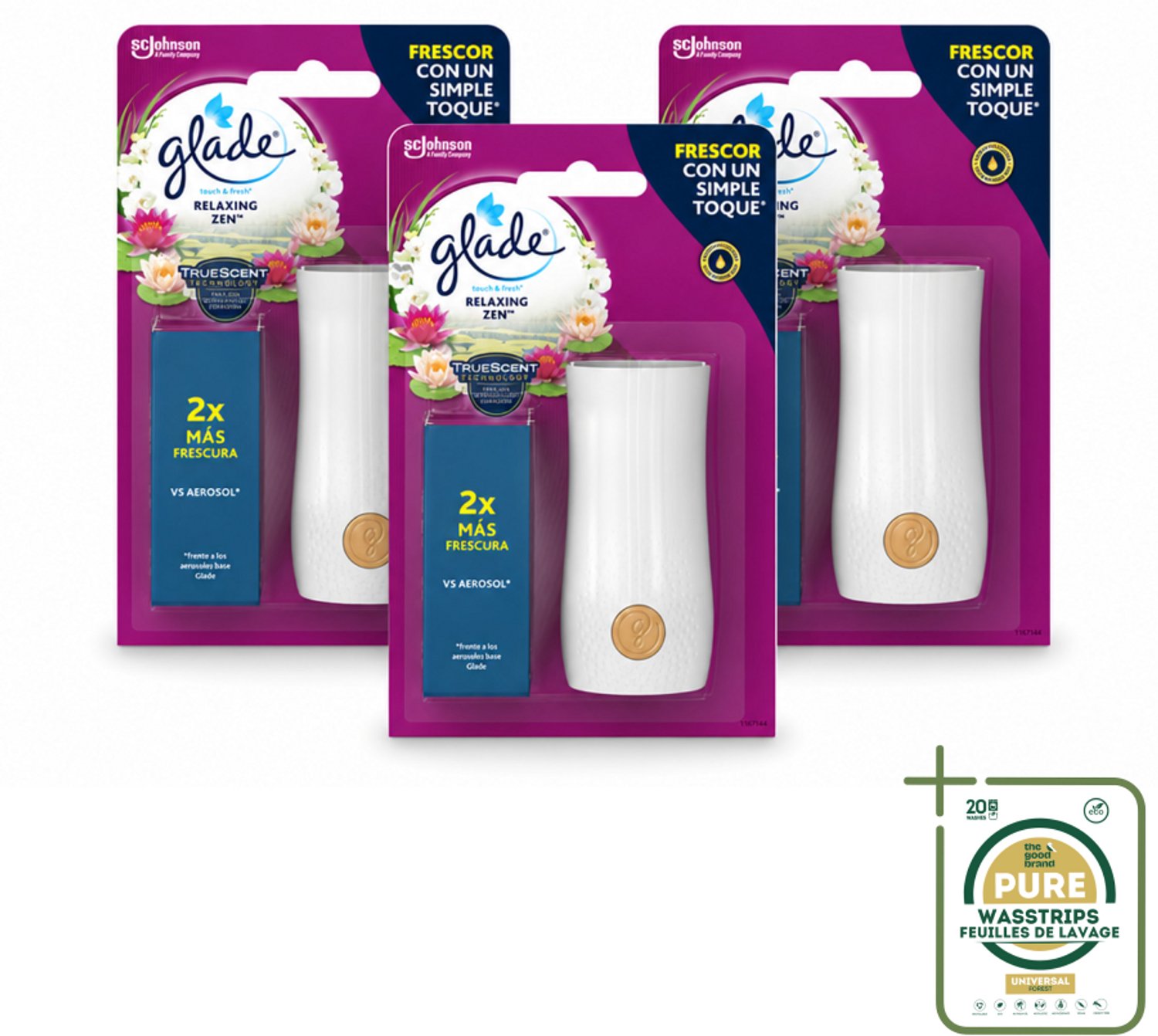 3 x Glade - Touch & Fresh - Relaxing Zen - 10 ml - Luchtverfrisser - Ontspanning - Frisheid - Geur - Relax