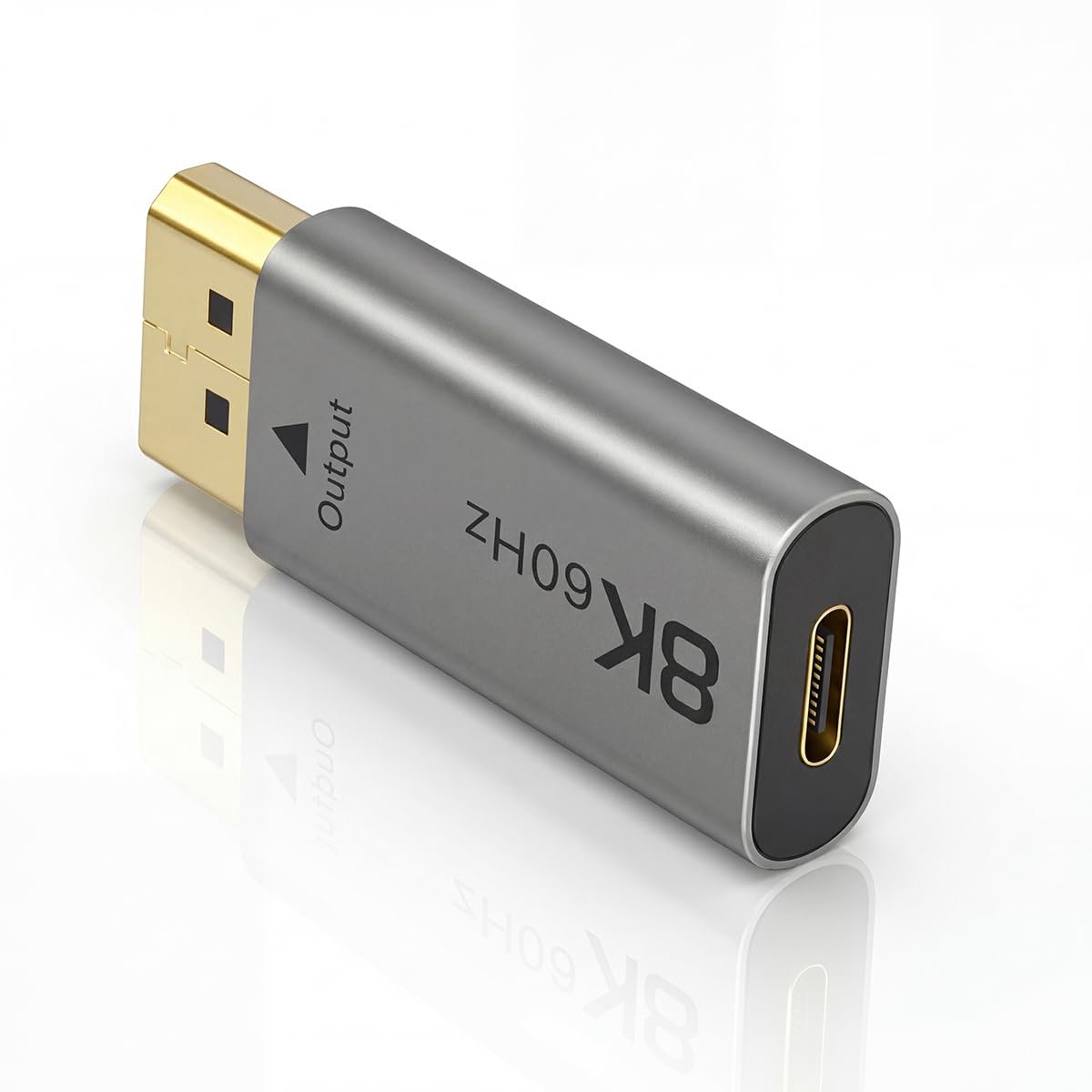 8K USB C naar DisplayPort 1.4 adapter, Uni-Directional Type C vrouwelijk naar DP mannelijke converter, 8K @60Hz 4K @144Hz USBC-adapter, compatibel met iPhone 15 Pro Max, MacBook Pro/Air, iPad, Galaxy