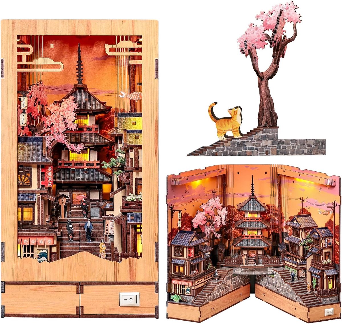 Boek Nook Kit-Twilight Sakura Path,Miniatuur Japans