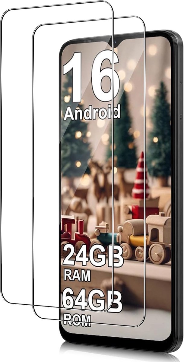 Beschermfolie voor DOOGEE Note 56X/DOOGEE Note 56 voor pantserglas, 9H hardheid displaybeschermfolie [2 stuks], 0,33 mm ultra-heldere folie, anti-kras beschermglas, anti-luchtbellen