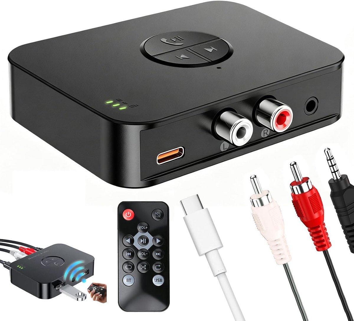 6.0 ontvanger 3,5 mm jack AUX adapter voor versterker