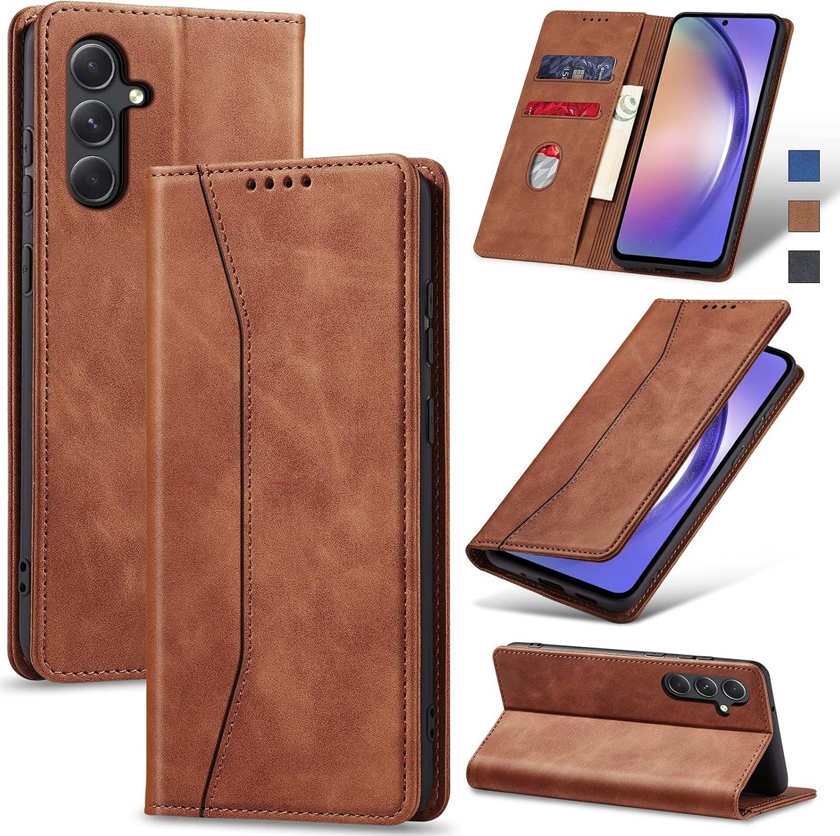 Hoesje voor Samsung Galaxy A54,Bruin