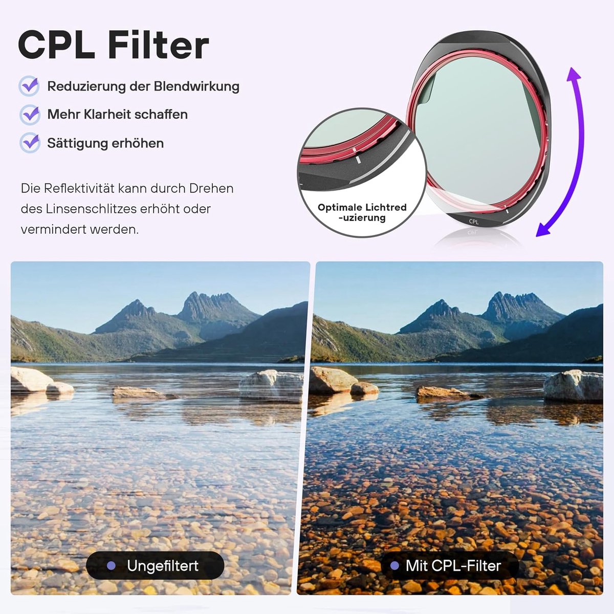 4 Pro filterset voor DJI Mavic 4 Pro filteraccessoires, ND8 / ND32 / ND64 / CPL drone-lensfilter, meervoudig gecoat optisch HD-glas, verpakking van 4 stuks – foto 5