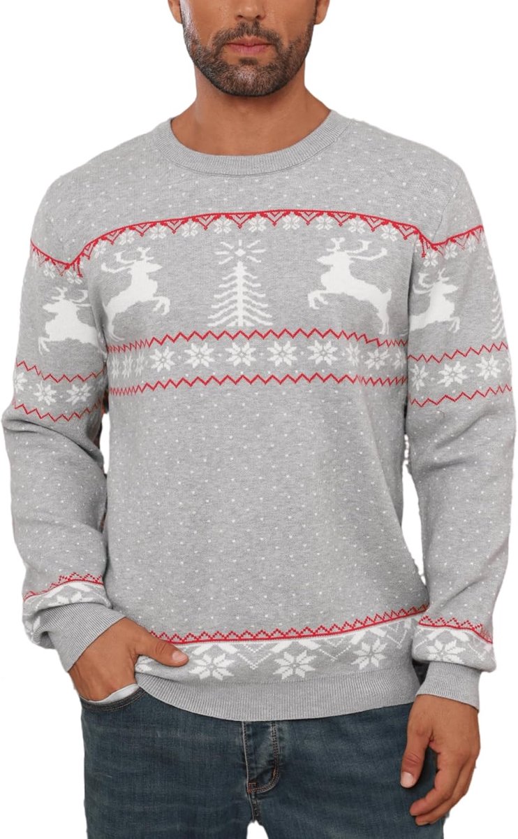 Kersttruien voor dames, uniseks, ronde hals, gebreide trui, wintertops, gelukkig nieuwjaar, truien, ideaal cadeau voor feestdagen