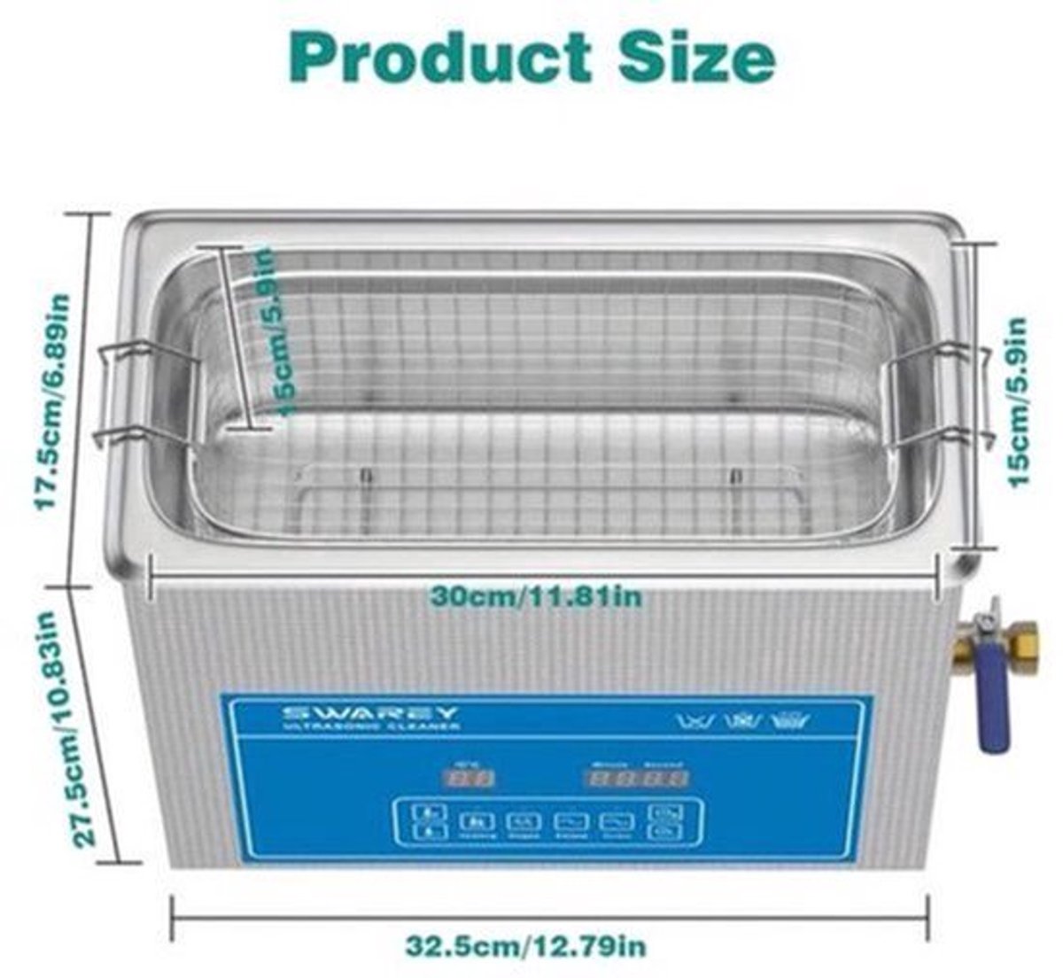 Ultrasoonreiniger – Ultrasoon Reinigingsapparaat – Ultrasone Cleaner – Ultrasonic Cleaner – Brillenreiniger – 6,5 Liter Inhoud – 40 kHz Frequentie & Verwarmingsfunctie