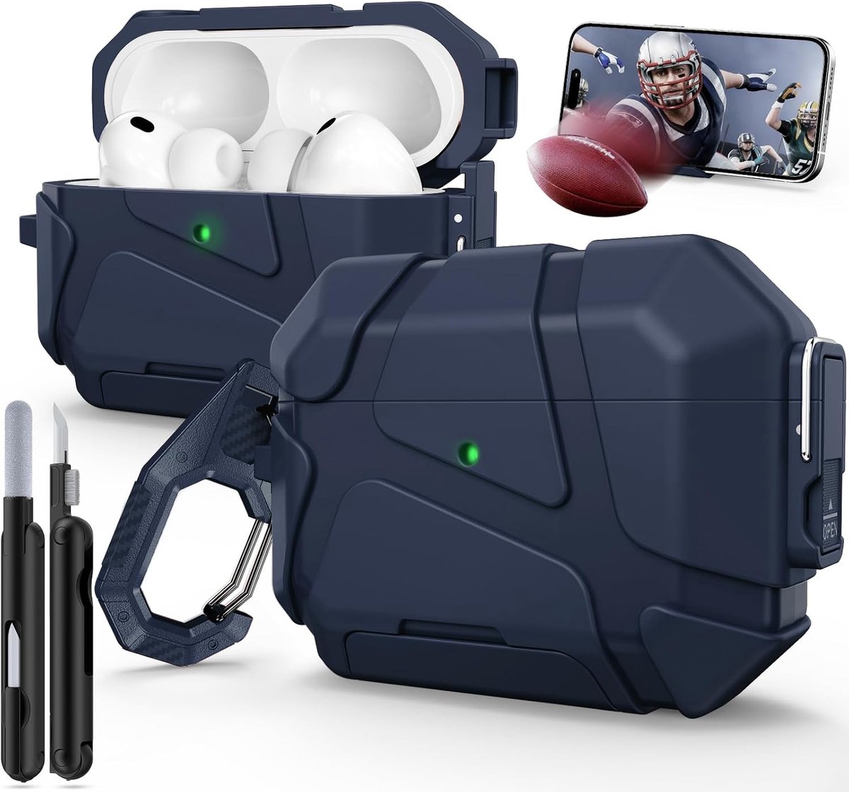voor AirPods Pro 3 Hoes met veiligheidssluiting, Blue