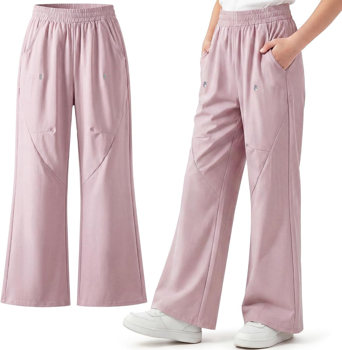 kinderwandelbroek voor meisjes waterdicht UPF 50+ bootcut trekkingbroek met reflecterende stippen zakken outdoorbroek ademend zachte regenbroek school- en sportbroek maat 110-170