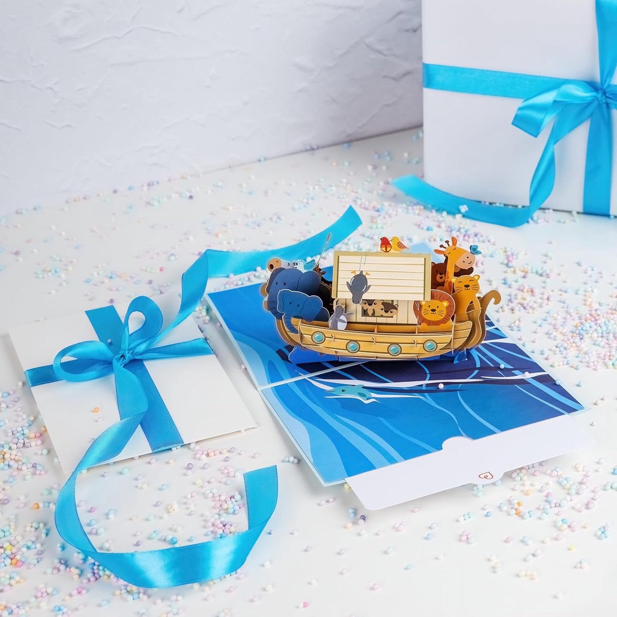 Papercrush Pop-upkaart Ark Noah, 3D doopkaart voor meisjes en jongens