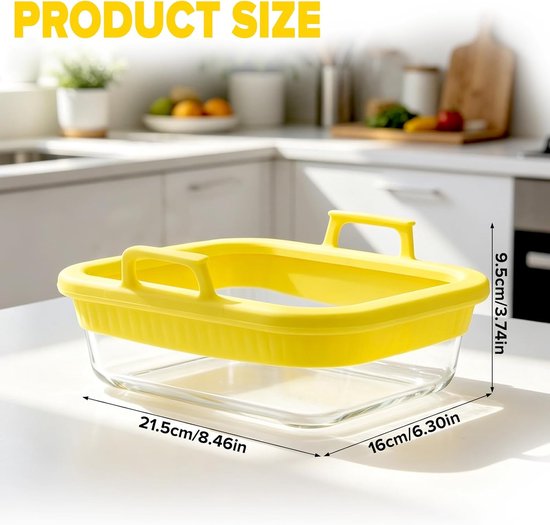 Accessoires voor Ninja heteluchtfriteuse, AF400EU/DZ400EU/AF500EU/COSORI, heteluchtfriteuse, 2 kamers, glazen vorm voor airfryer, ovenschaal — afbeelding 2
