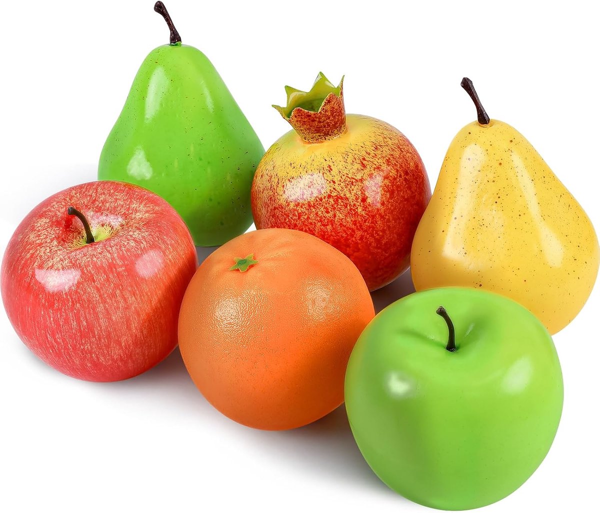 Kunstfruitpakket, nepfruit voor woondecoratie, simulatie fruitset, kunstfruitset voor feestkerstdecoratie, nepappels, peer, granaatappelfruitmodle voor fotoshoot