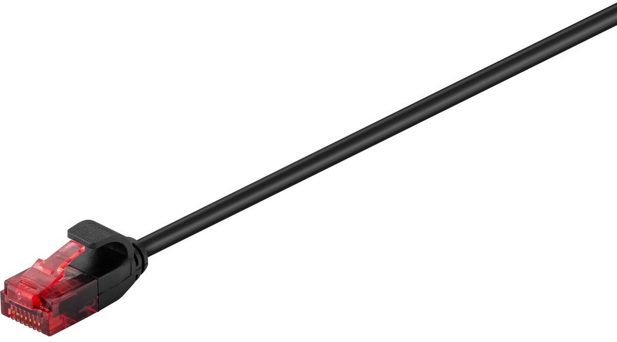 Goobay CAT 6 netwerkkabel slim, U/UTP, zwart, koperen geleider, 3 m