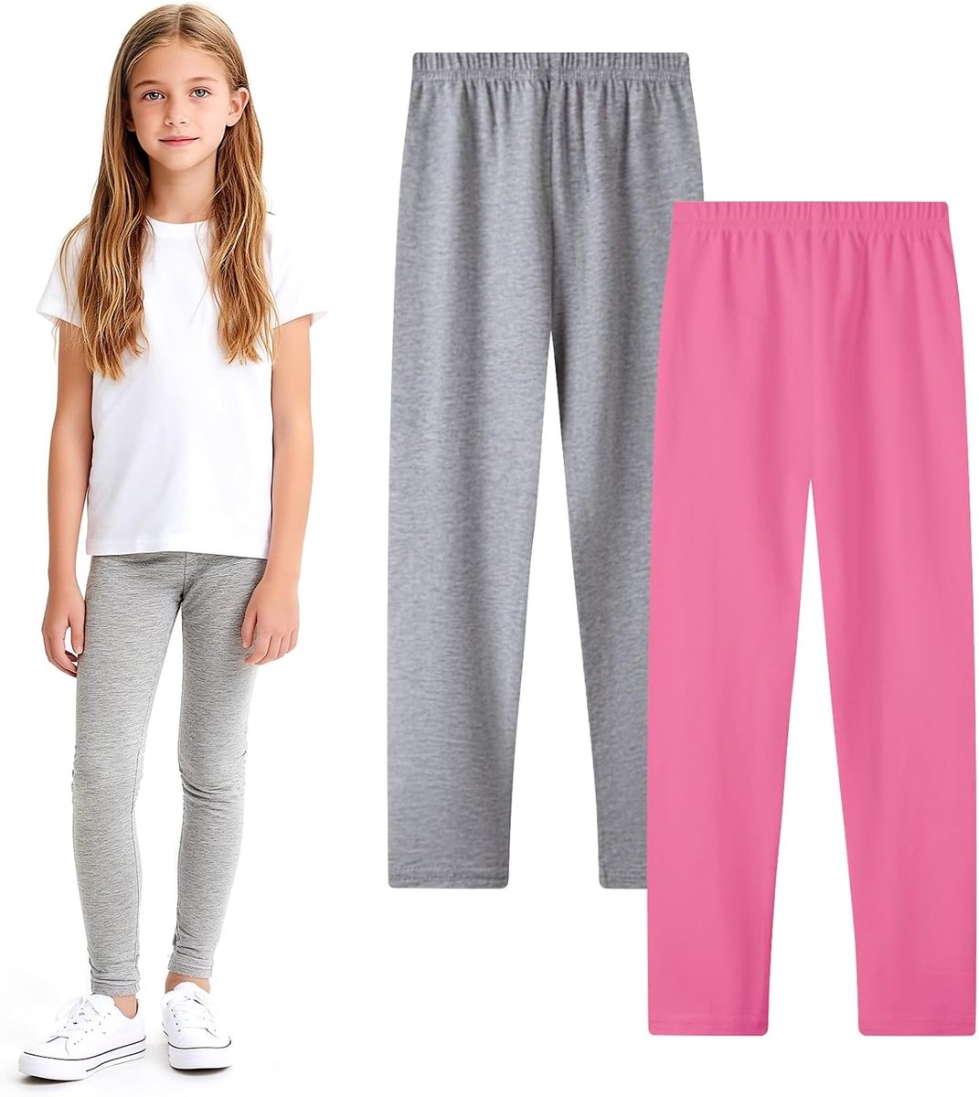 Leggings voor kinderen, sportbroek, katoen, basic sportbroek, lange kinderleggings, sportlegging voor meisjes, ondoorzichtig, 104-158