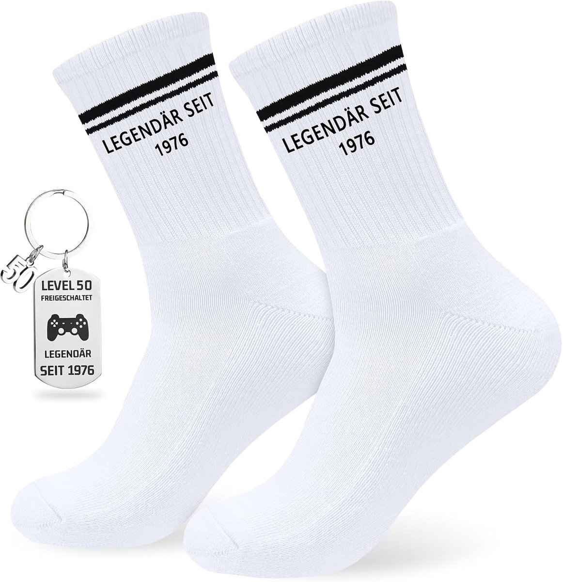 16, 18, 30, 40, 50e verjaardagscadeaus, grappige sokken verjaardagscadeau, verjaardagssokken en sleutelhanger, cadeau katoenen tennissokken voor jongens, meisjes, mannen en vrouwen